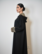 Black Leopard Abaya - Side Shot Original Model