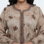 Close-up 2 - Beige Floral Kaftan
