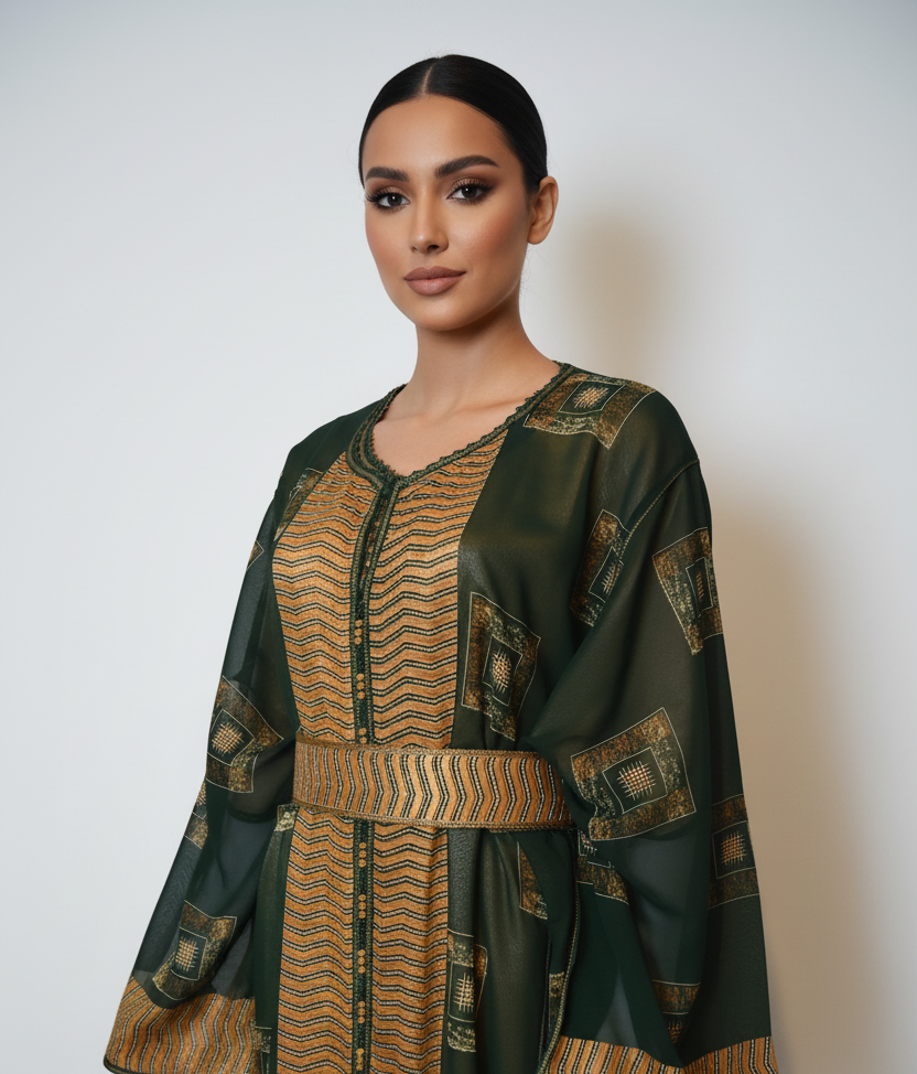 Close-up green gold takchita