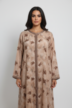 Full Length - Beige Floral Kaftan