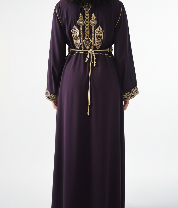 Plum Kaftan – Back View, Size XL