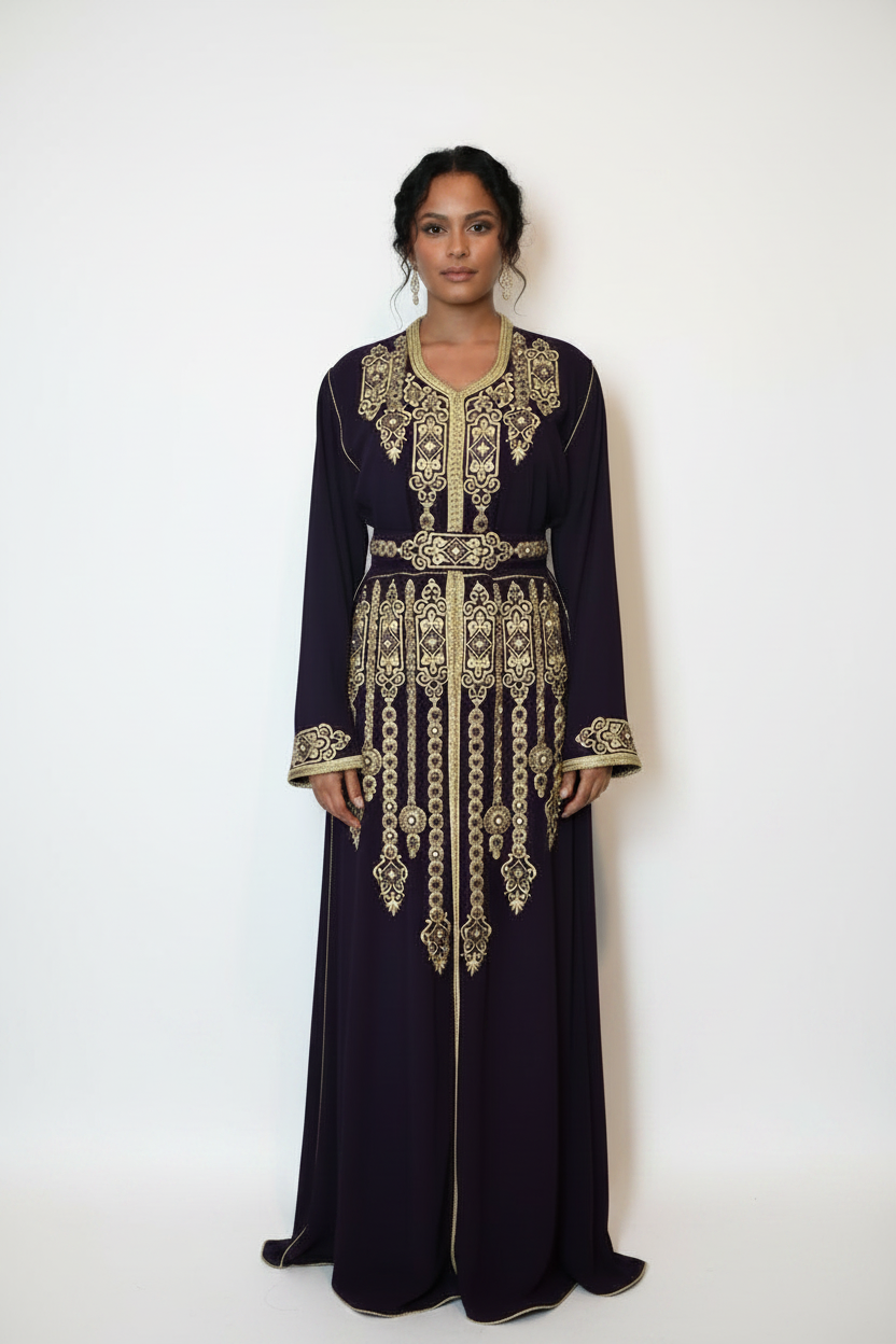 Plum Kaftan – Full Body Front