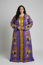 Plus Size Model in Purple Floral Takchita