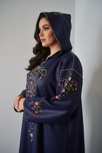 Side Angle - Navy Hooded Djellaba